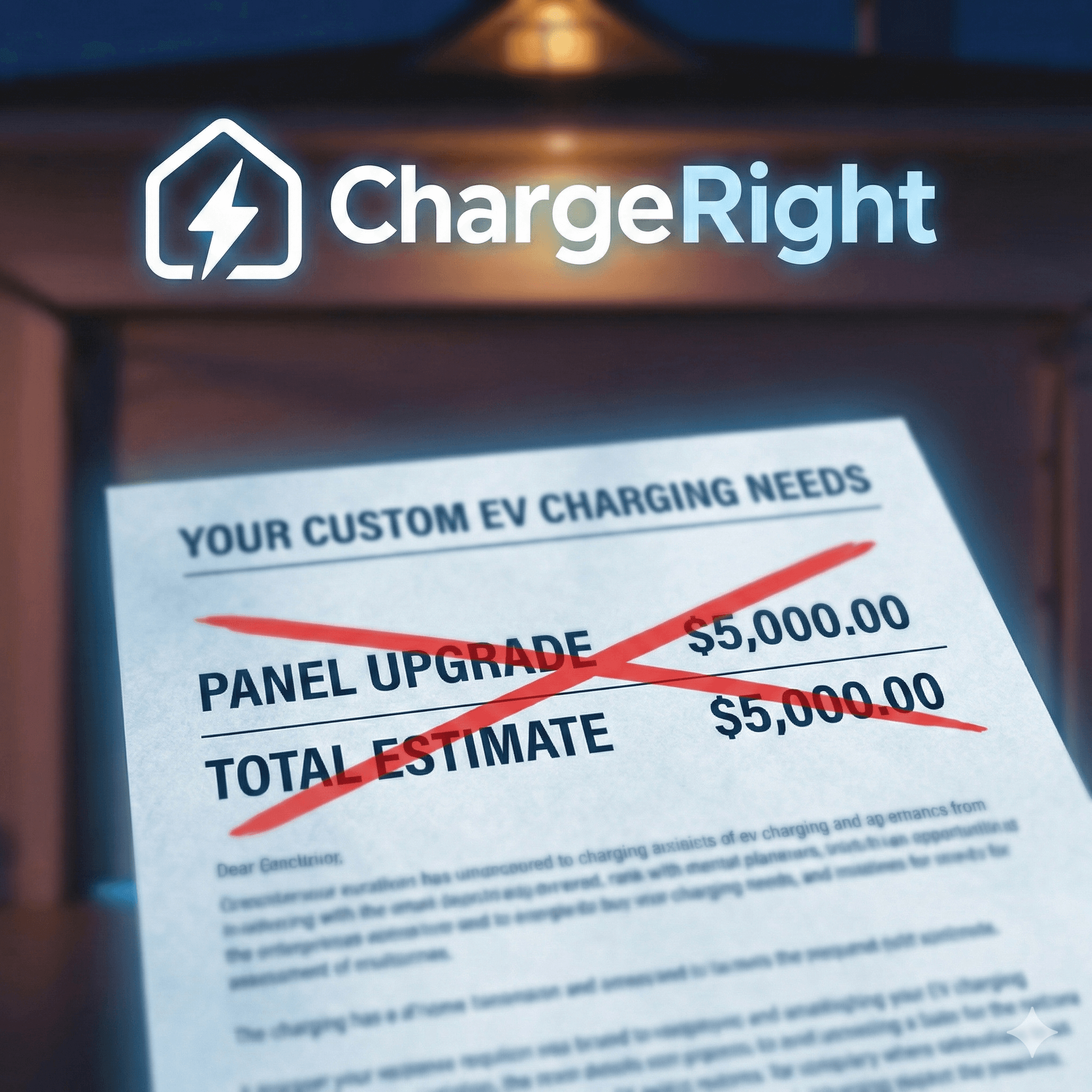 ChargeRight PDF report showing EV charger panel assessment results